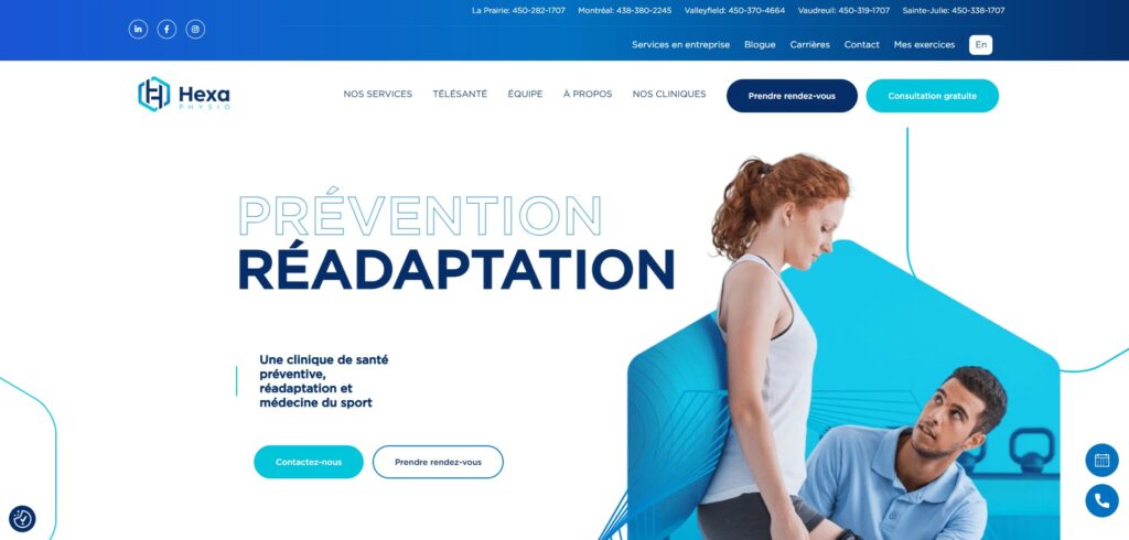 hexa physio homepage