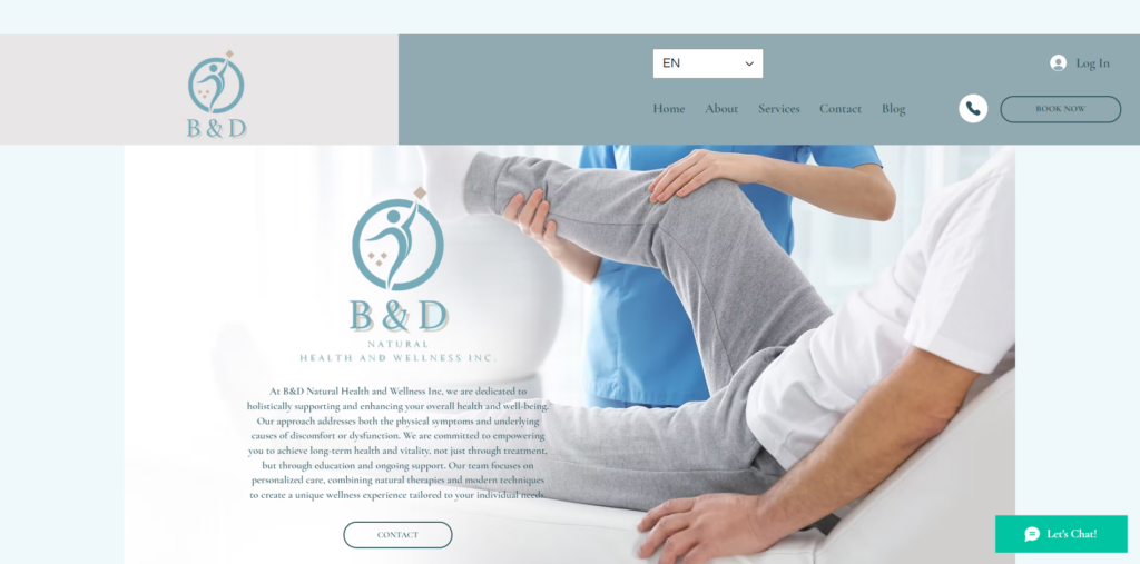 bd natural health and wellness homepage