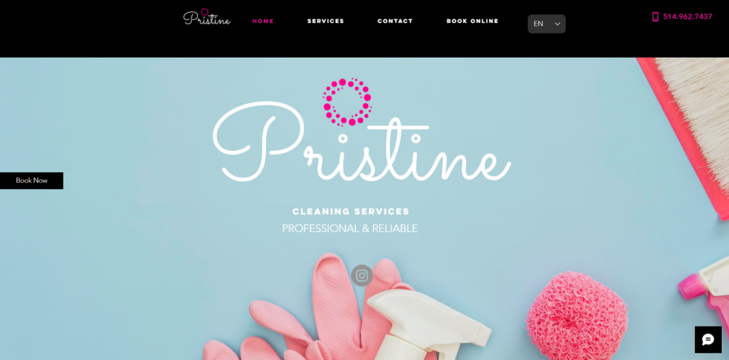 pristine cleaning homepage